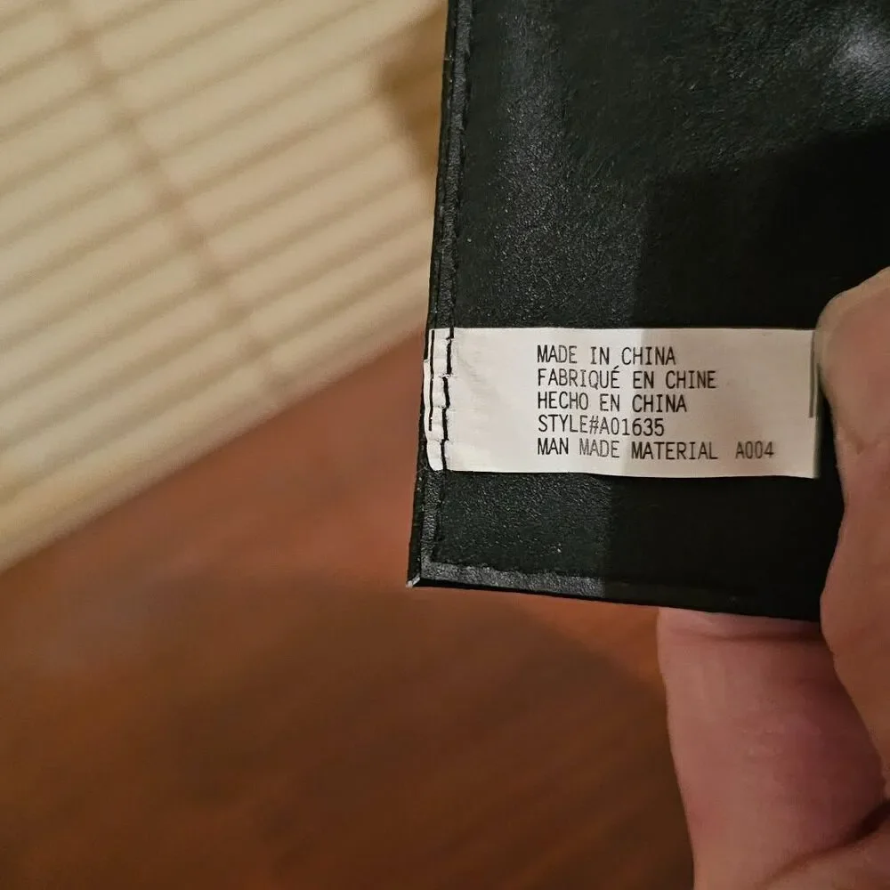 Men's Synthetic Leather Bifold Keyring Holder Small Thin Wallet Black
